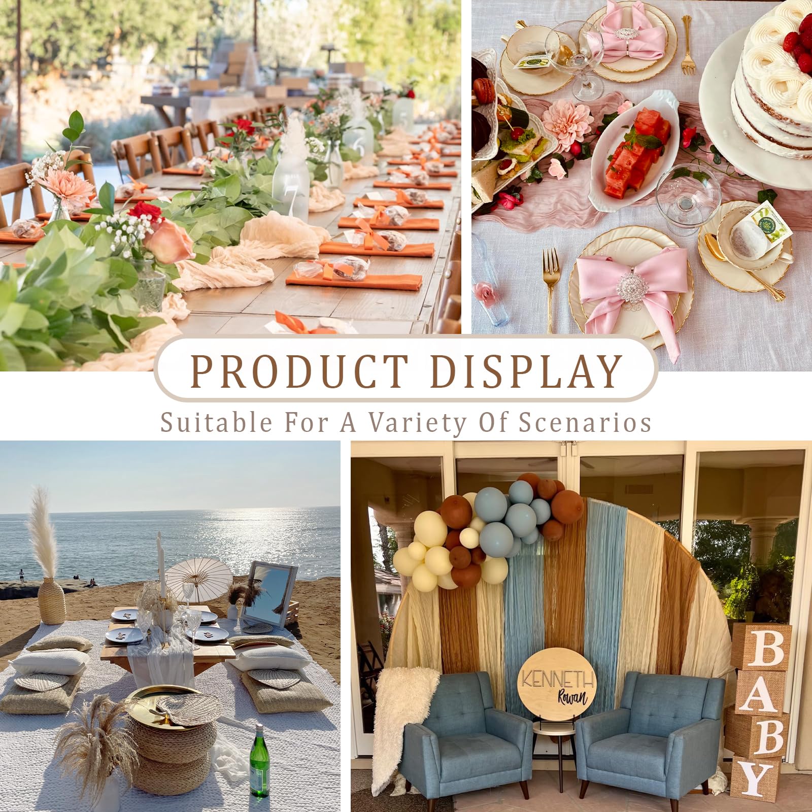 Dekafri in outdoor brunch scene adding airy pink color and charm