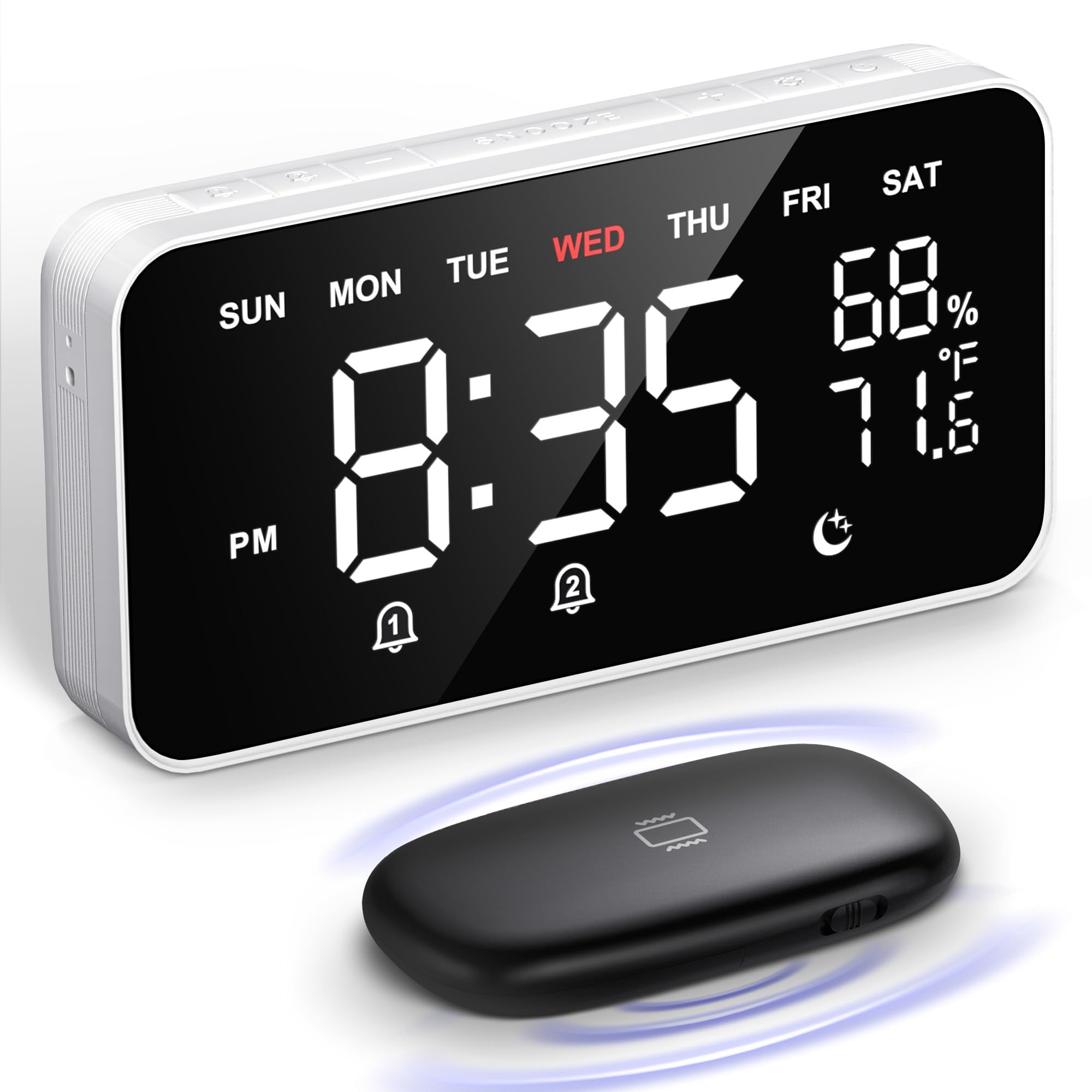 Dekala front display showing large digits and clear time, easy reading
