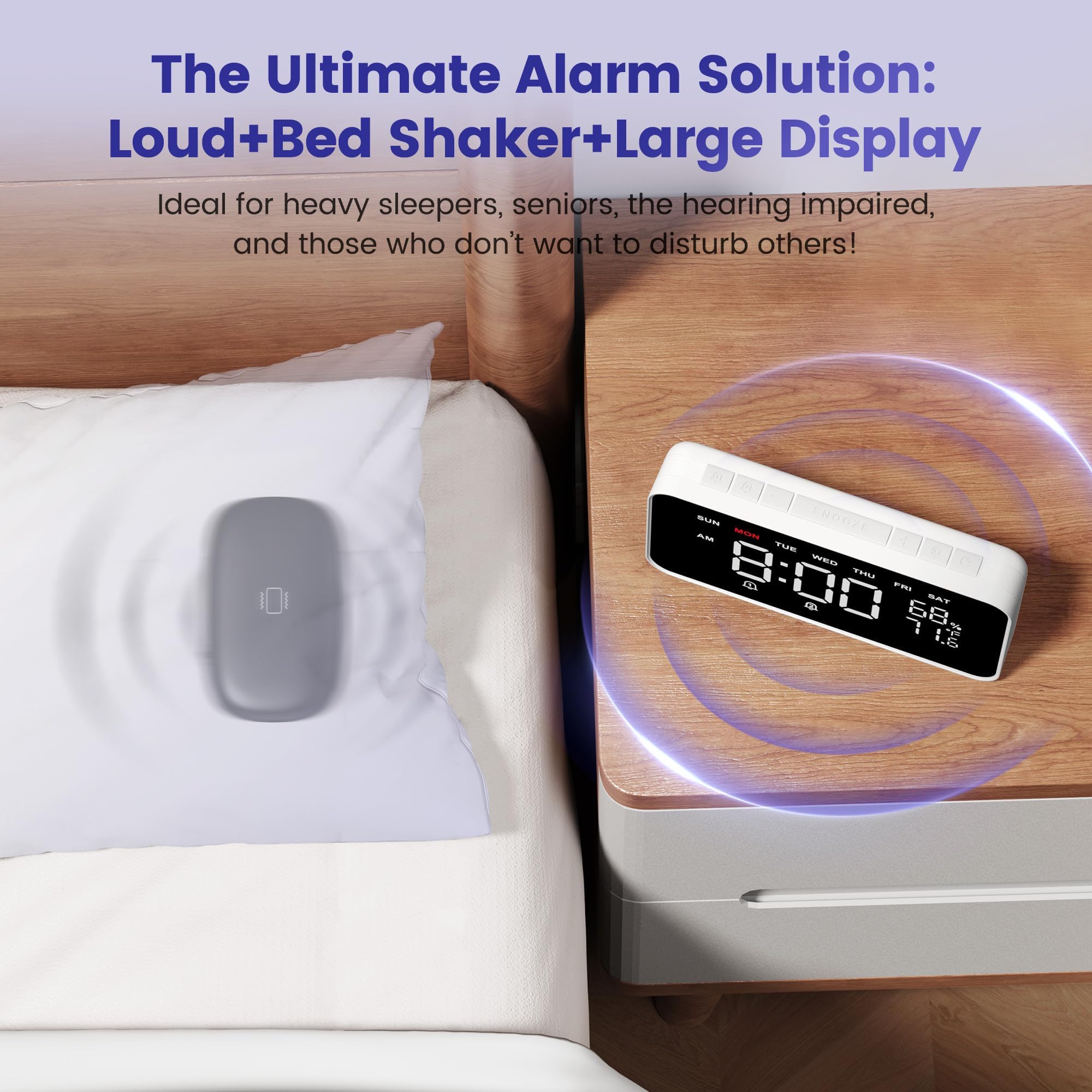Dekala wireless bed shaker close-up demonstrating strong vibration effectiveness