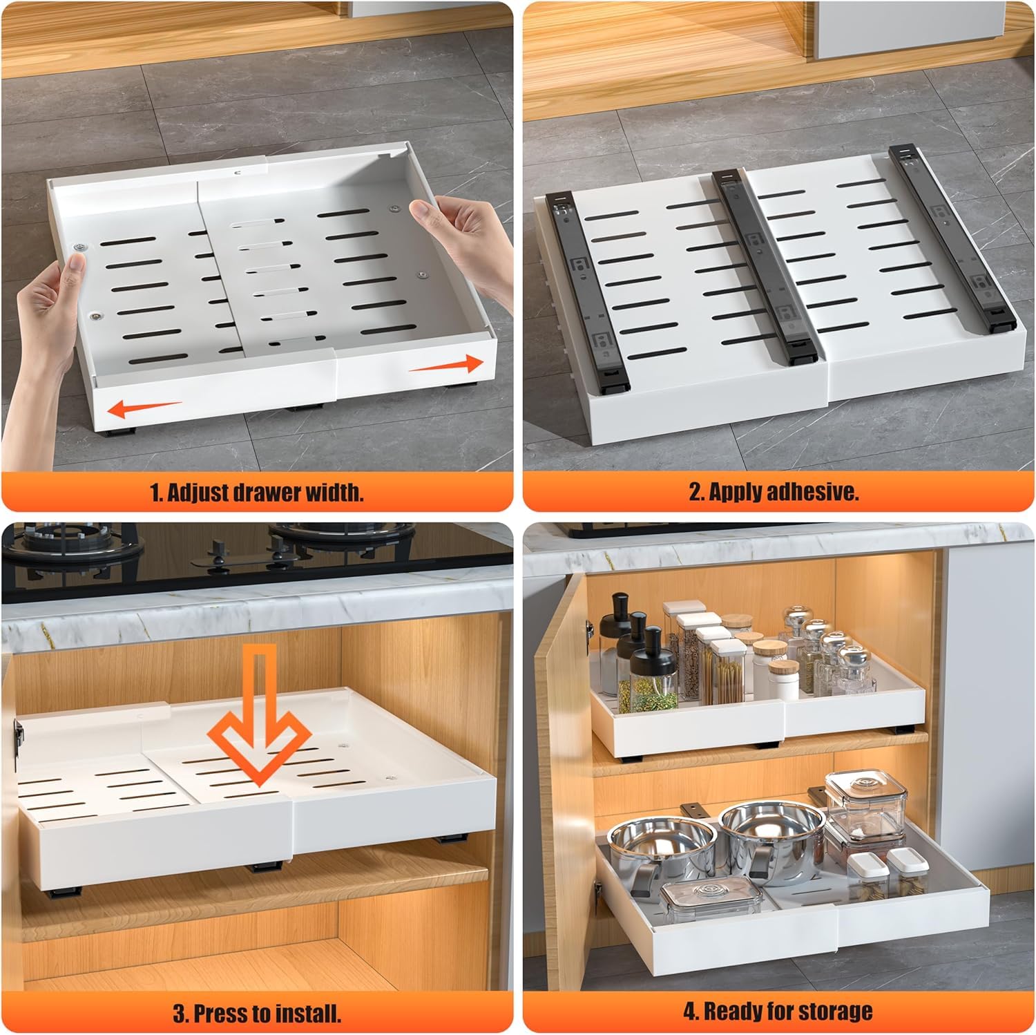 DEKAVA installed under sink showing pull-out access and convenience