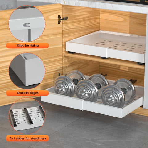 DEKAVA lifestyle kitchen shot showing organized cabinets and space savings
