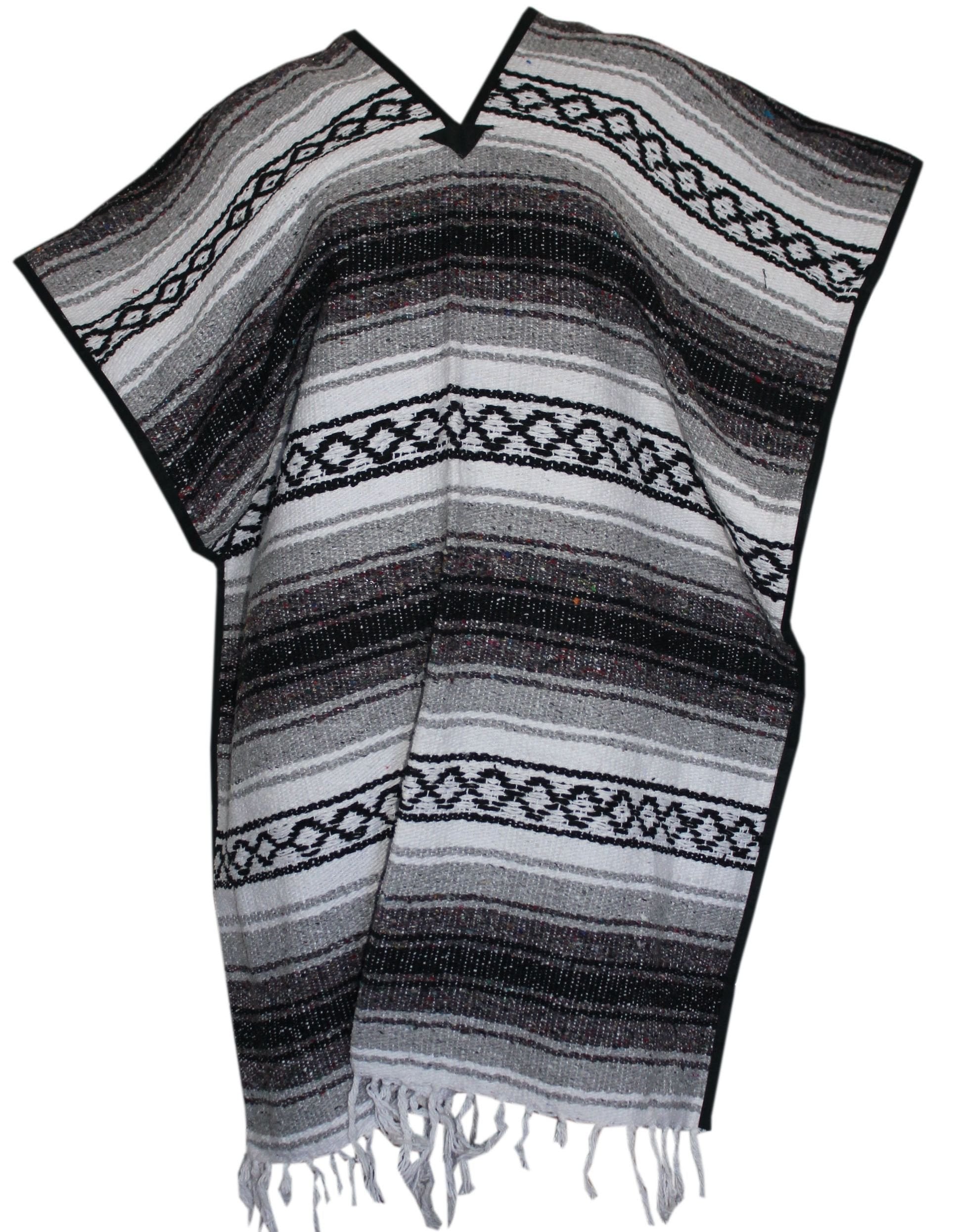 Del Mex poncho front view showing neutral gray color and overall fit benefit comfort