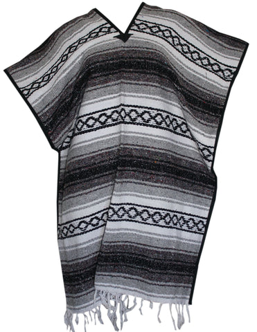 Del Mex poncho front view showing neutral gray color and overall fit benefit comfort