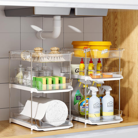 Delamu used in bathroom organizing toiletries to reduce countertop clutter