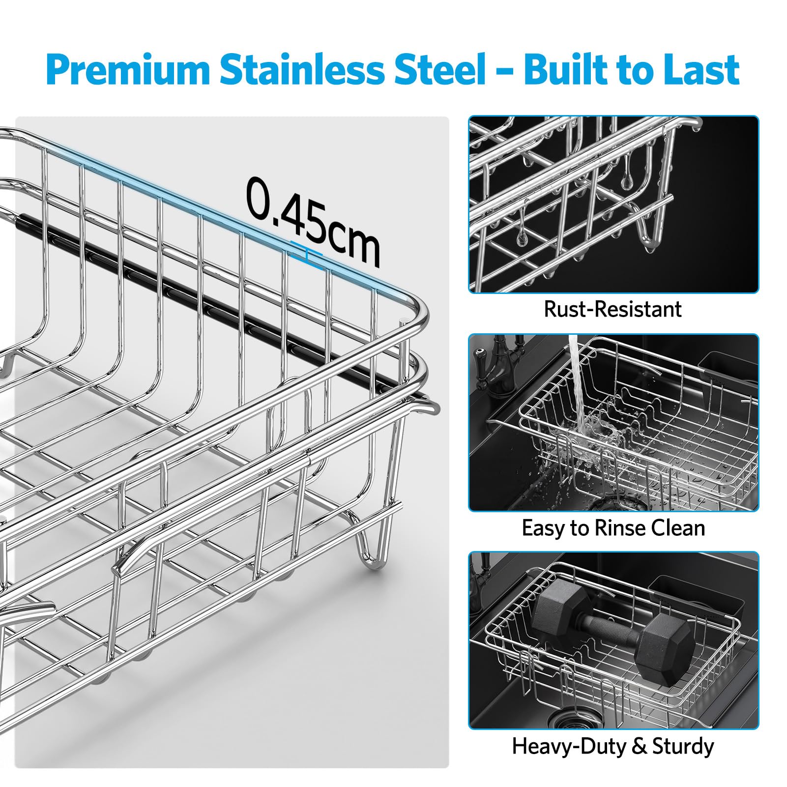 Delamu with dishes loaded draining directly into sink for faster drying