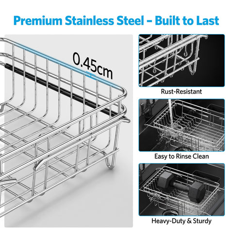 Delamu with dishes loaded draining directly into sink for faster drying