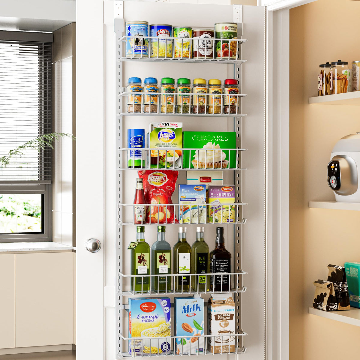 Delamu front view full unit showing six-tier storage and easy access