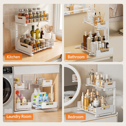 Delamu lifestyle kitchen setup illustrating neat under-sink organization