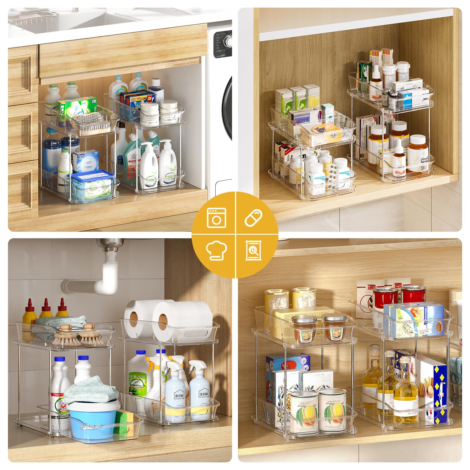 Delamu stacked taller and shorter units demonstrating space-saving versatility