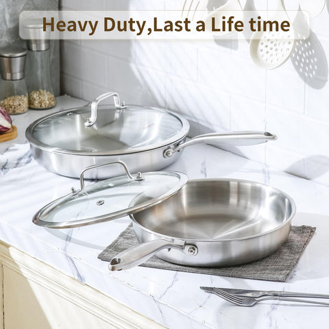 DELARLO tempered glass lid close-up with sturdy handle for safe, easy lifting