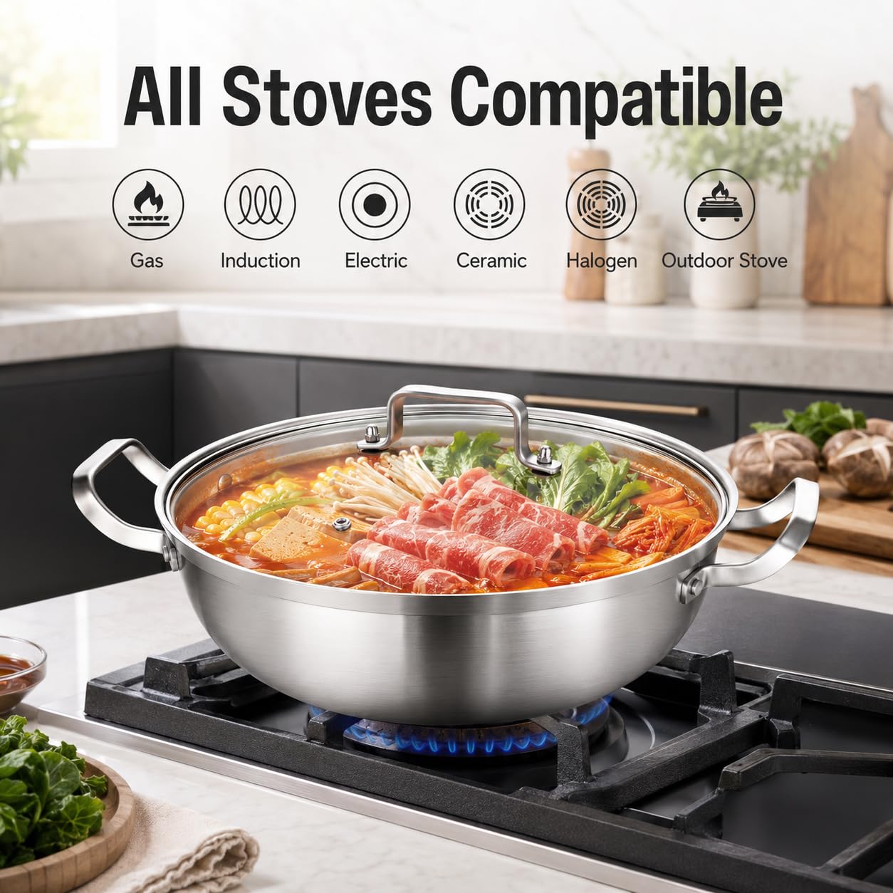 DELARLO magnetic base underside, compatible with induction cooktops