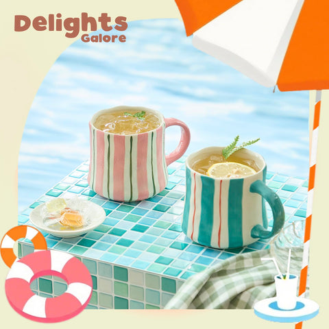 DELIGHTS GALORE next to a measuring cup demonstrating true 12 oz capacity