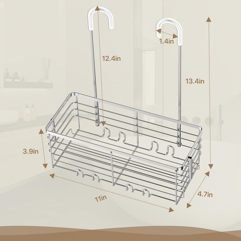 DELLAN small front hooks holding loofah and razor for organized storage