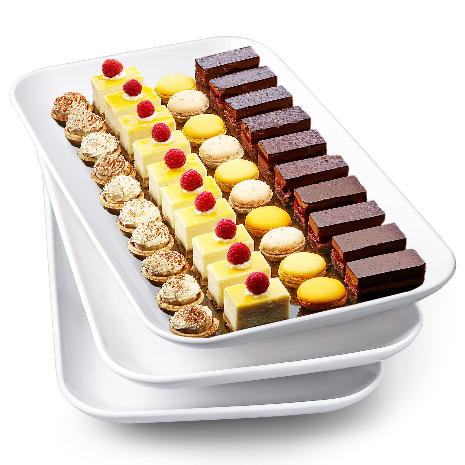 DELLING front view rectangular platter showing clean white finish and generous surface for presentation