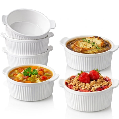 DELLING front view of white ramekin set showing clean presentation benefit