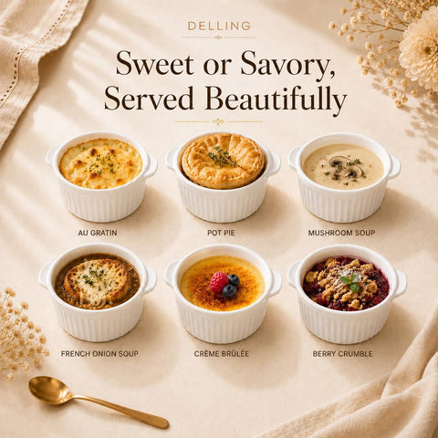 DELLING ramekin with molten lava cake highlighting even baking benefit