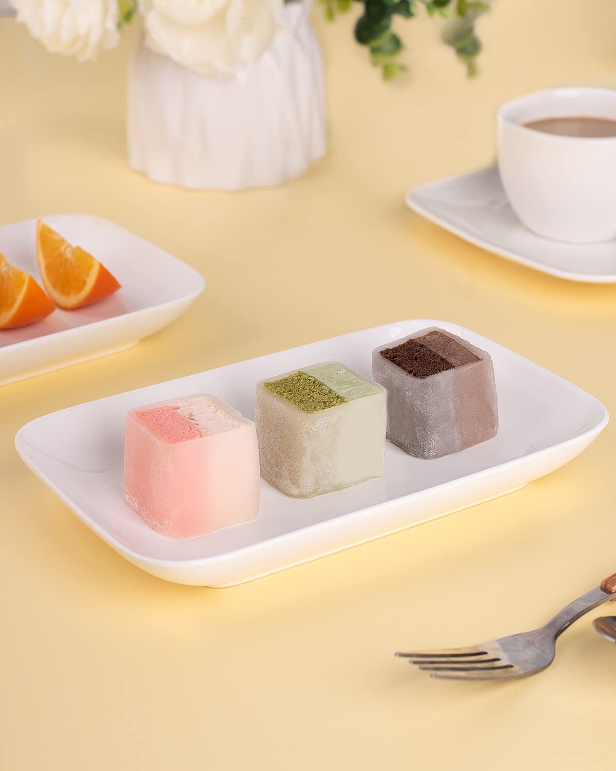 DELLING plated sushi on rectangular plate for elegant presentation and portion control