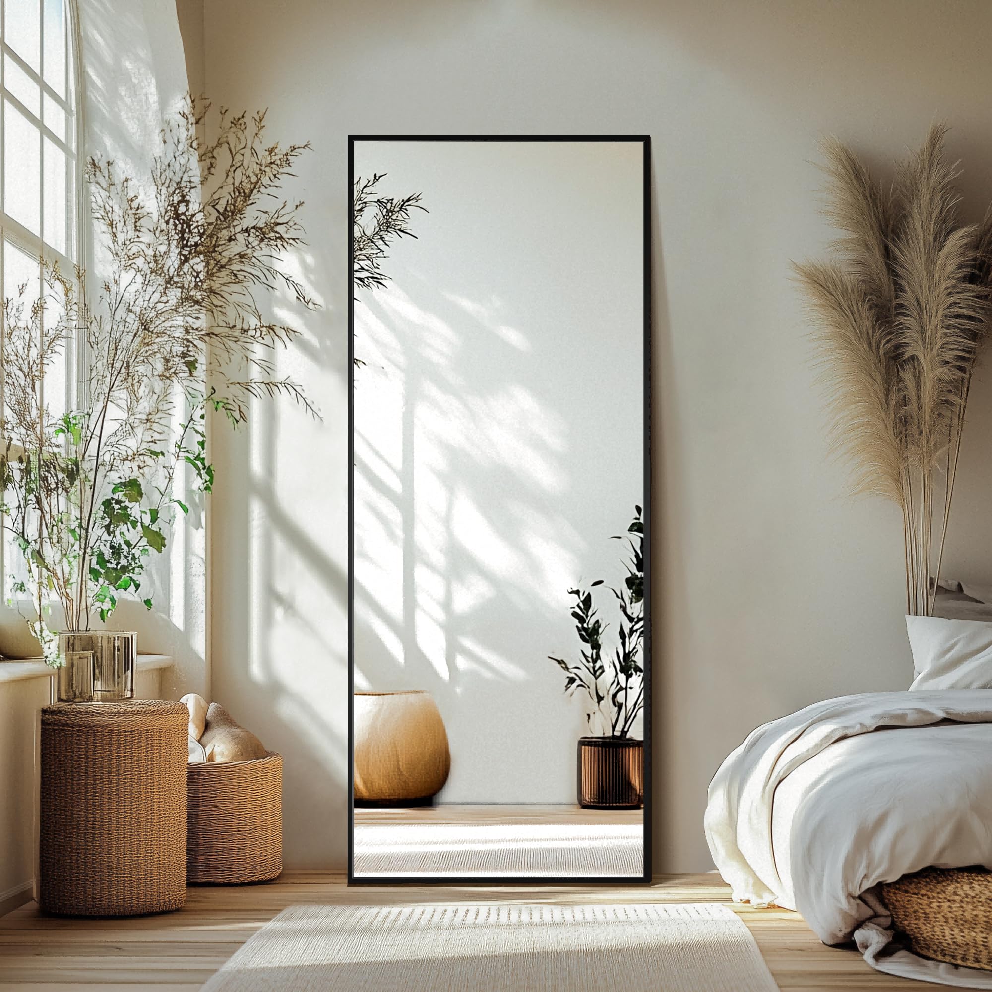 Delma full length mirror front view showing full-body reflection and modern frame