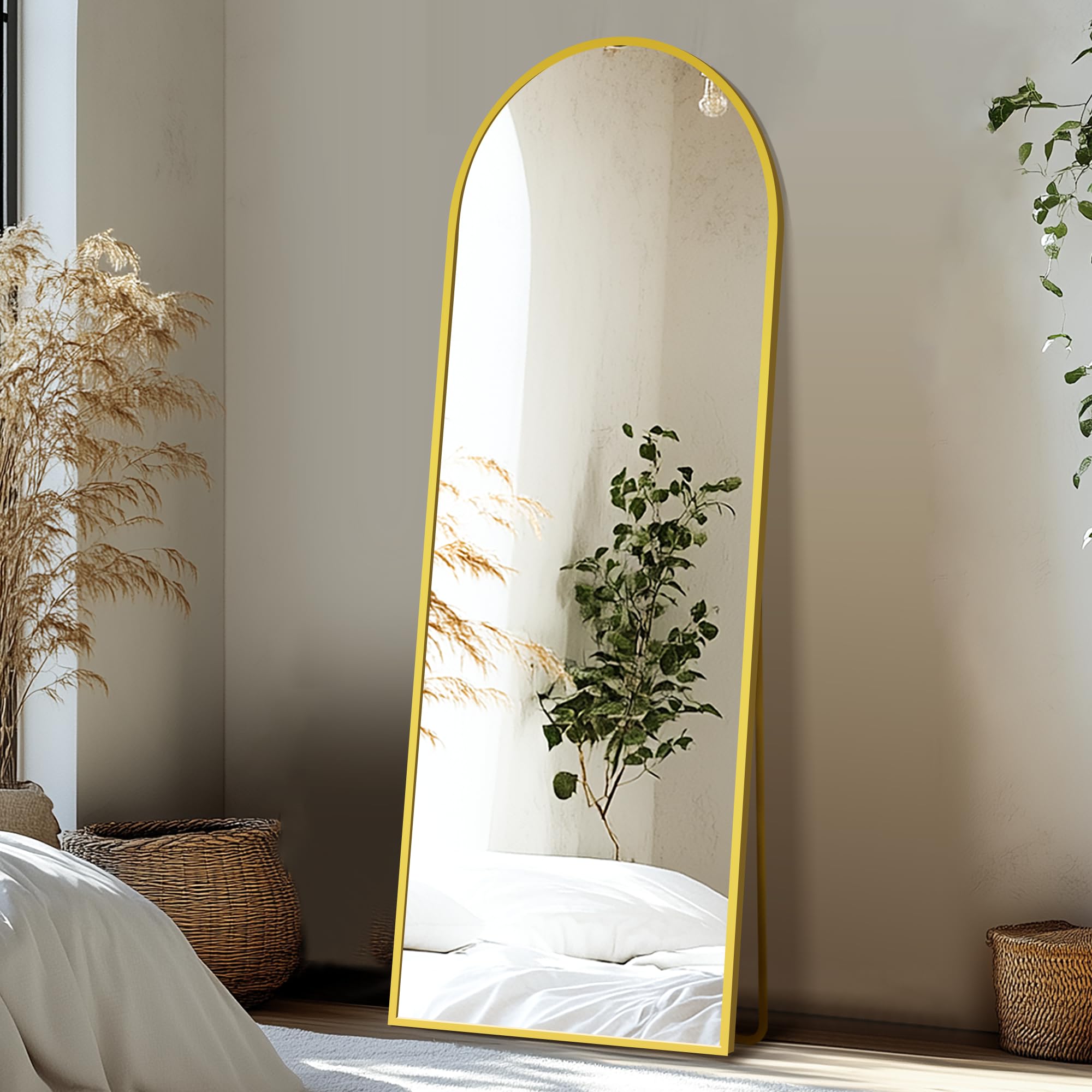 Delma mirror side angle highlighting arched top for stylish height benefit