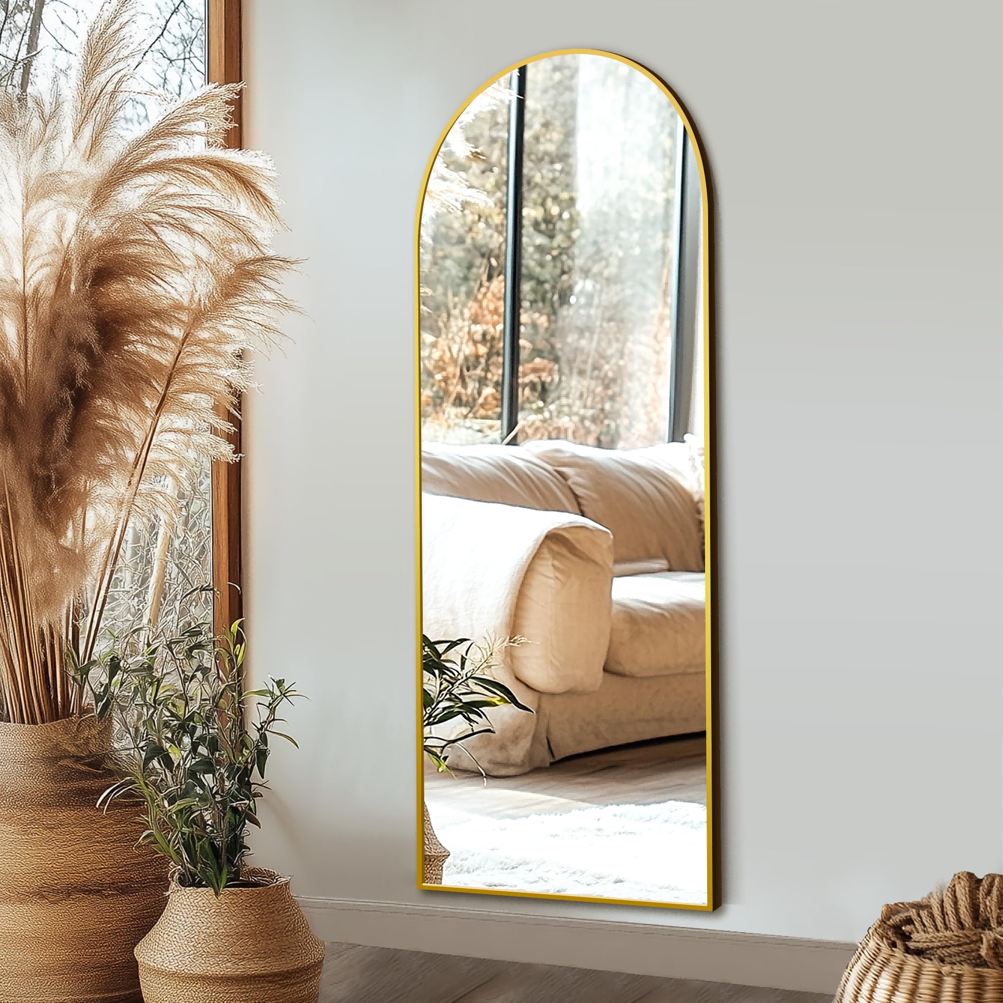 Delma mirror mounted on wall demonstrating easy installation and space saving