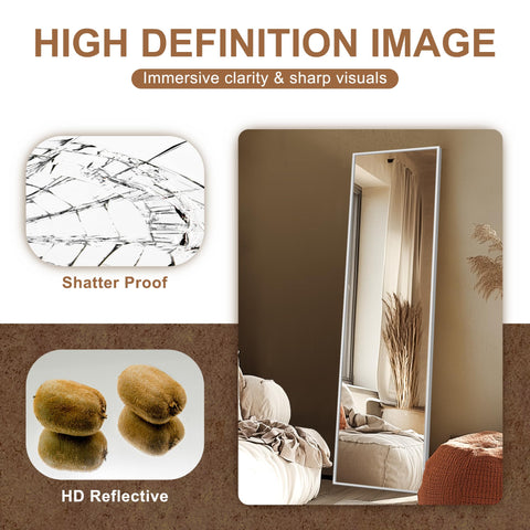 Delma mirror freestanding in bedroom illustrating space-saving and styling benefit