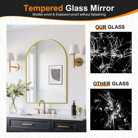 Delma mirror mounted in bathroom lifestyle brightening space and adding depth