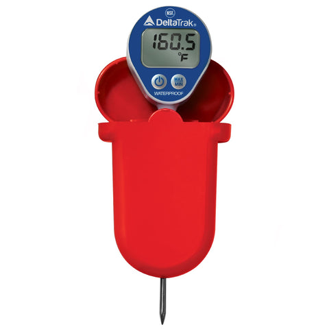 DeltaTrak front display showing temperature and min/max for quick verification