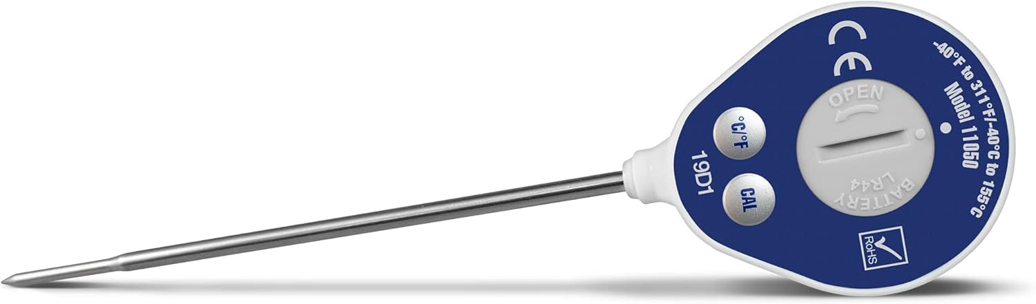 DeltaTrak next to silverware to show compact size and easy storage