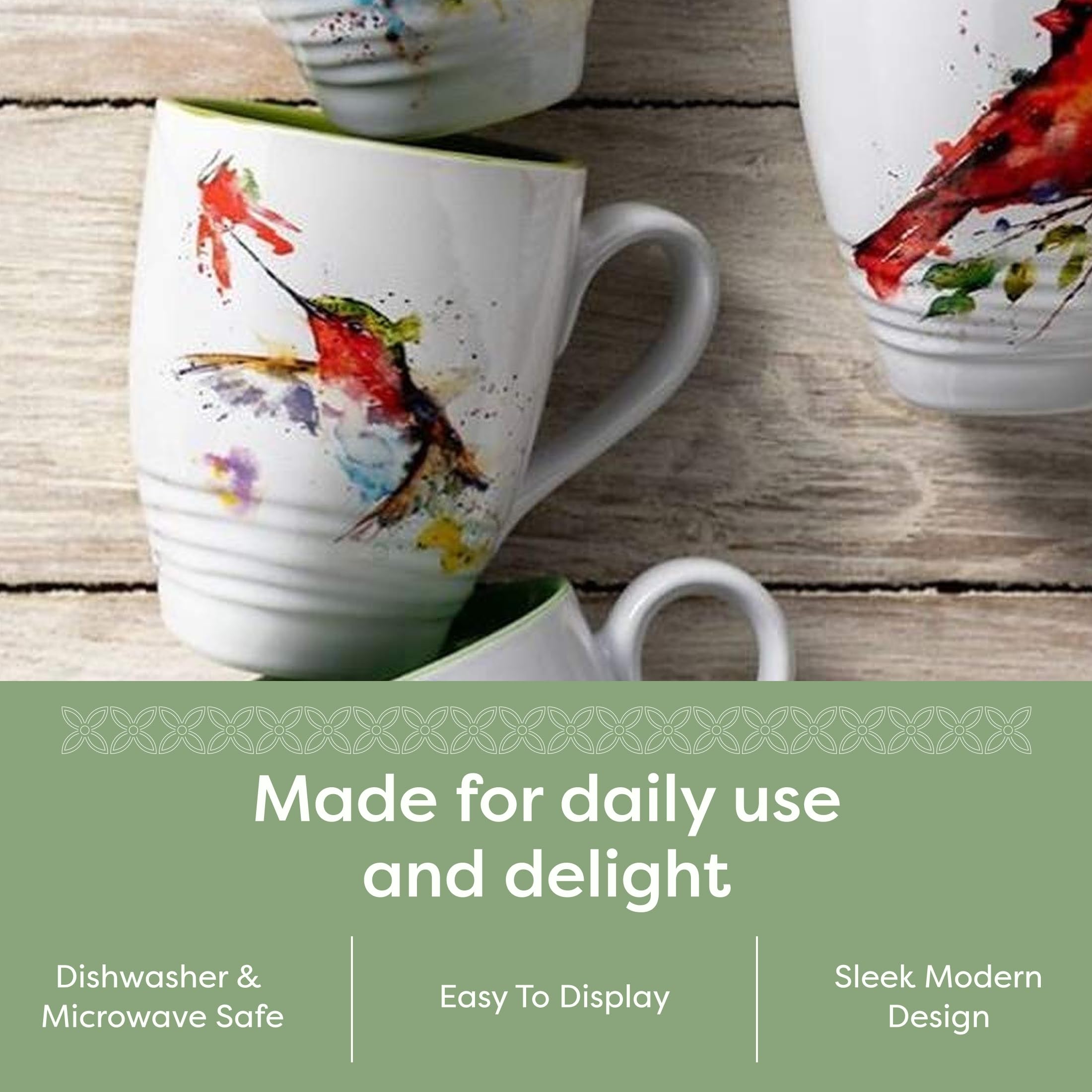 DEMDACO mug on kitchen counter styled with plants to show lifestyle warmth and display use