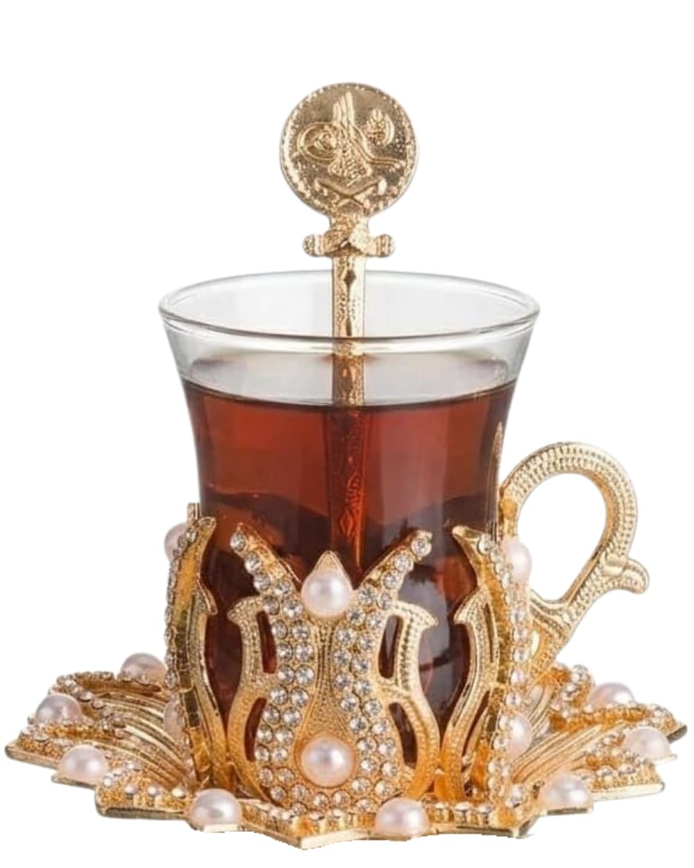 DEMMEX gold set front view showing complete 24-piece arrangement and elegant presentation