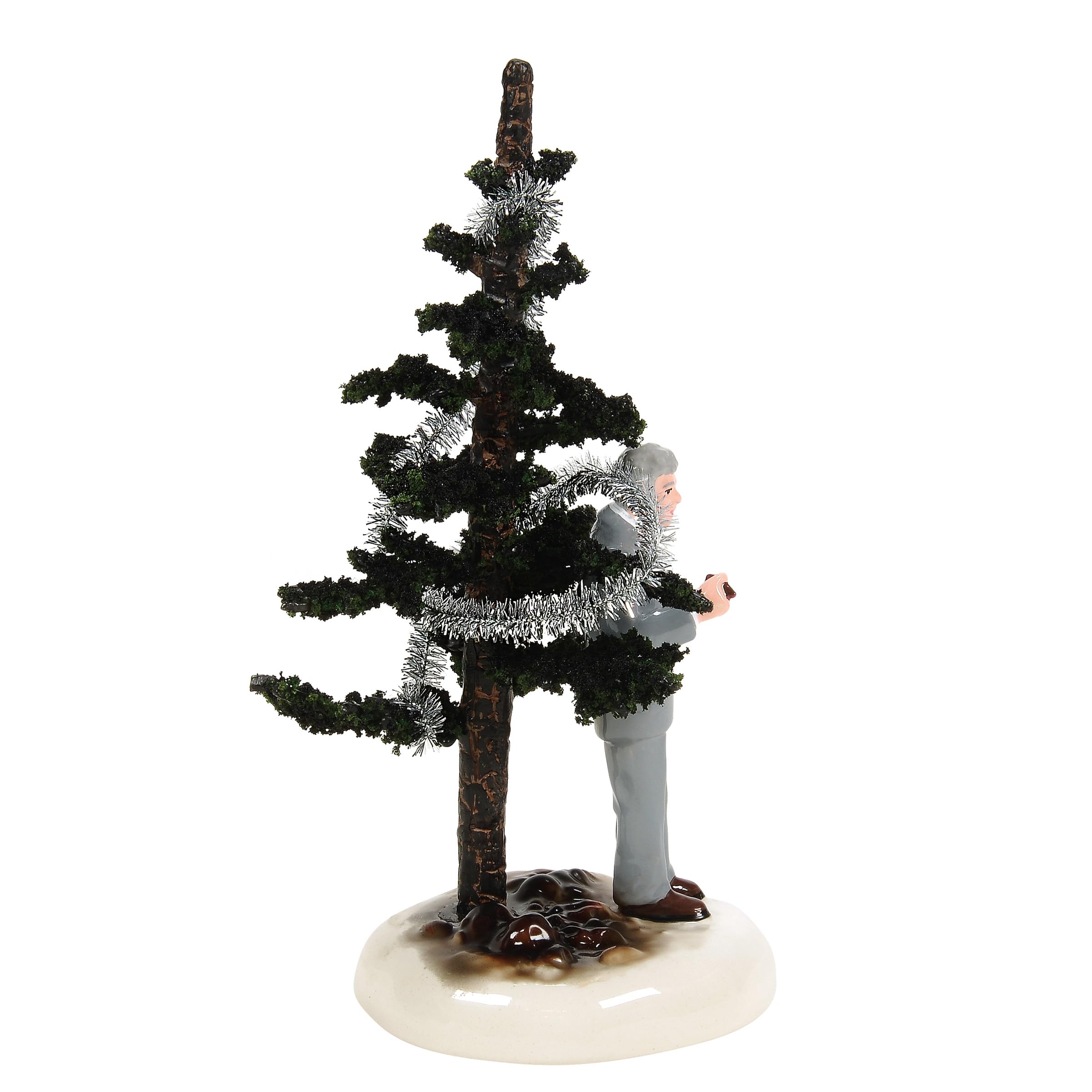Department 56 Uncle Lewis placed in Snow Village display adding nostalgic story