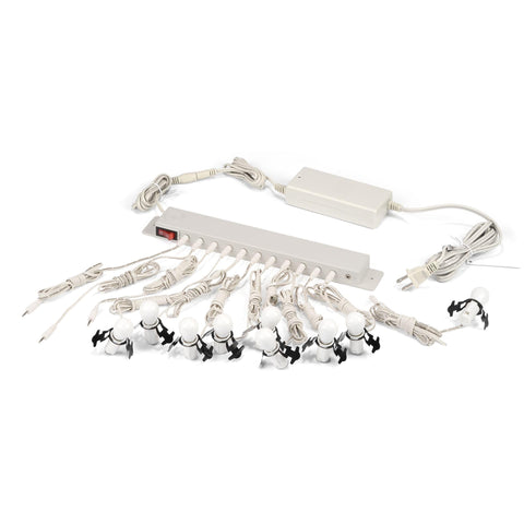 Department 56 front view lighting system showing clean design and hidden wiring benefit