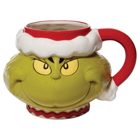 Department 56 Grinch front view showing sculpted Santa face and large capacity for festive serving