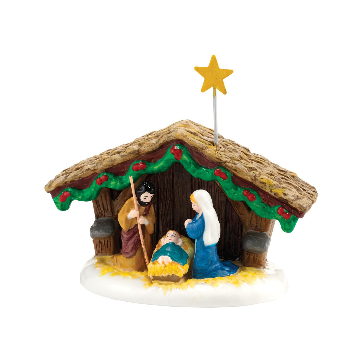 Department 56 Holy Family front view showing hand-painted detail and classic charm