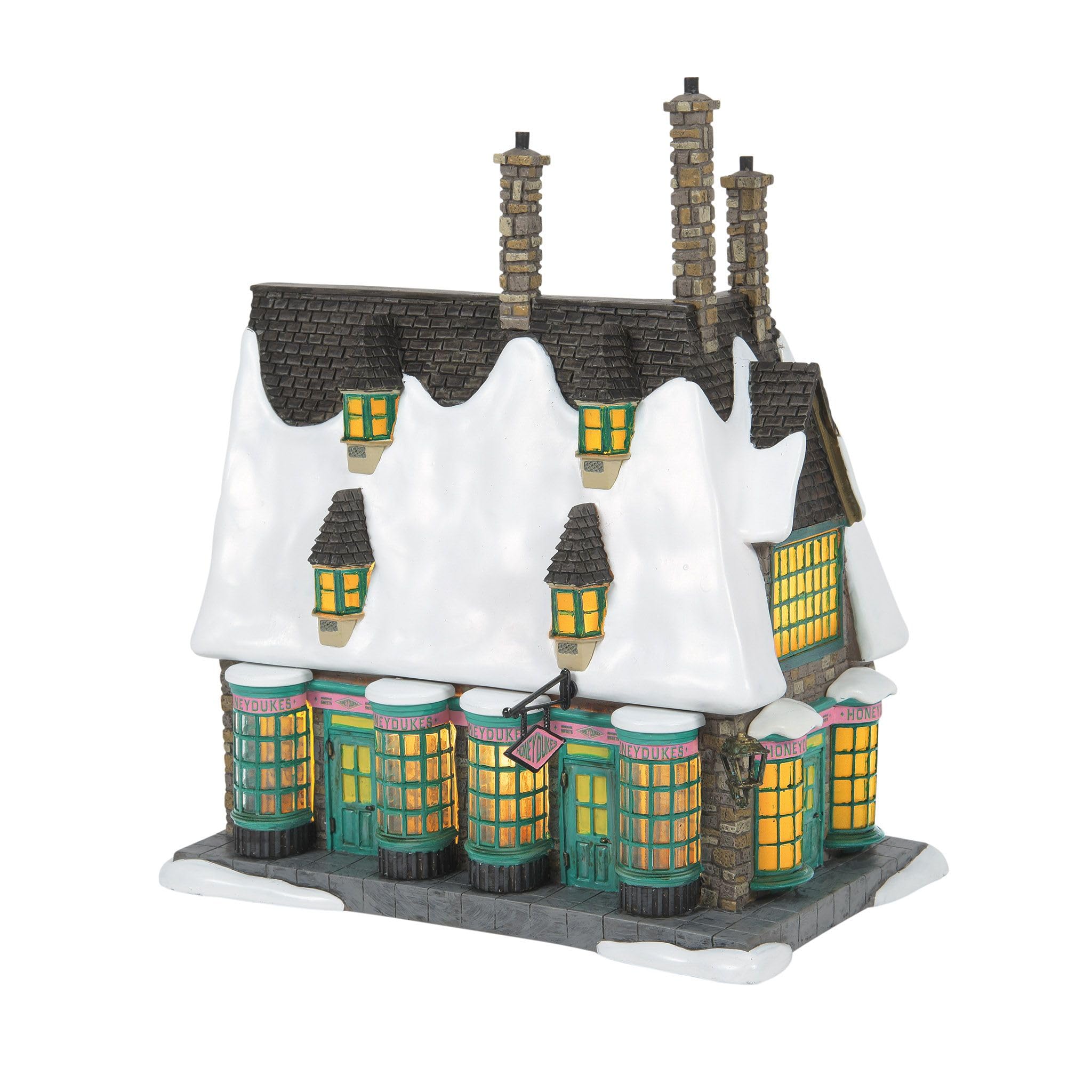 Department 56 Honeydukes front view showing colorful storefront and charm