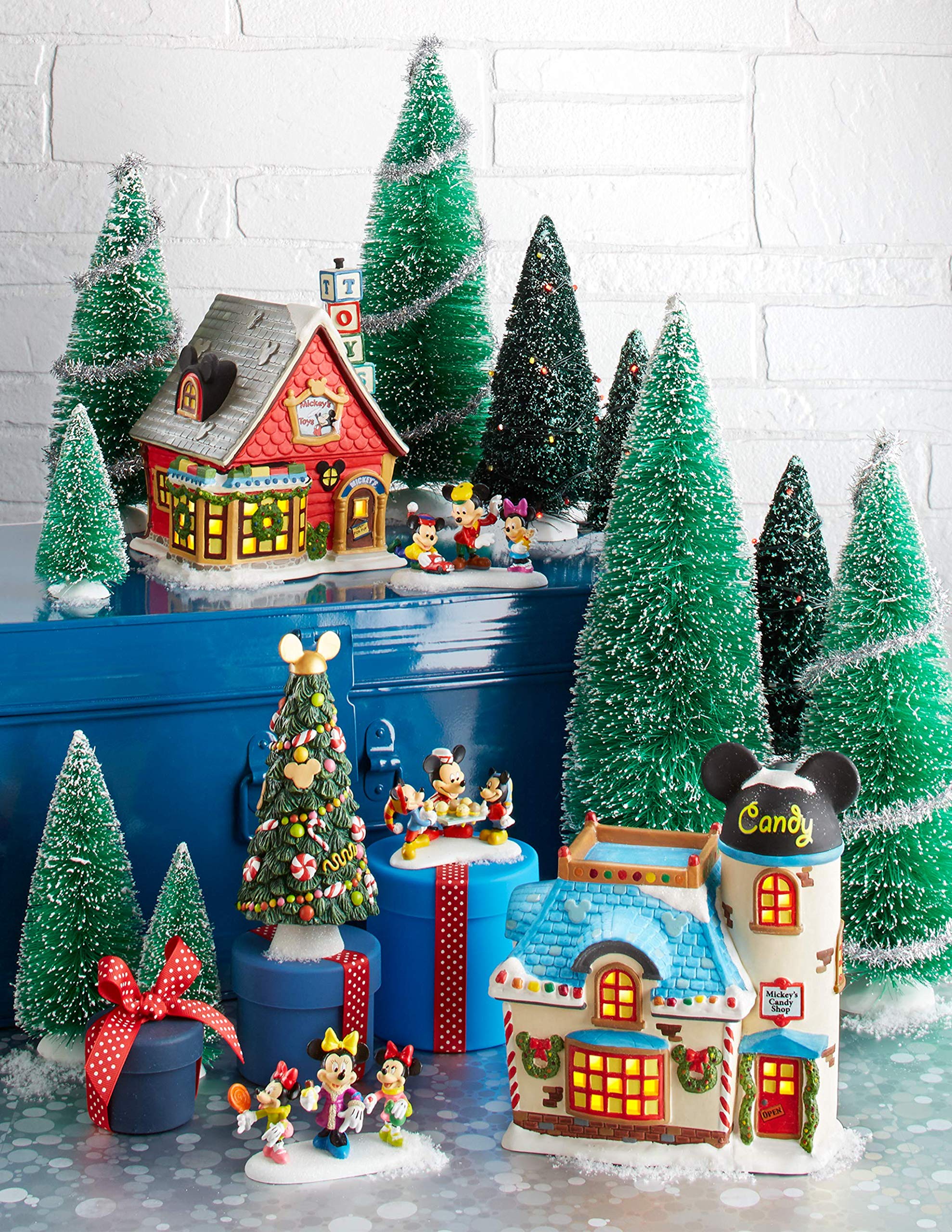 Department 56 side profile of the candy tree illustrating shape and coordinated village scale