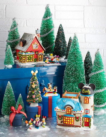 Department 56 side profile of the candy tree illustrating shape and coordinated village scale