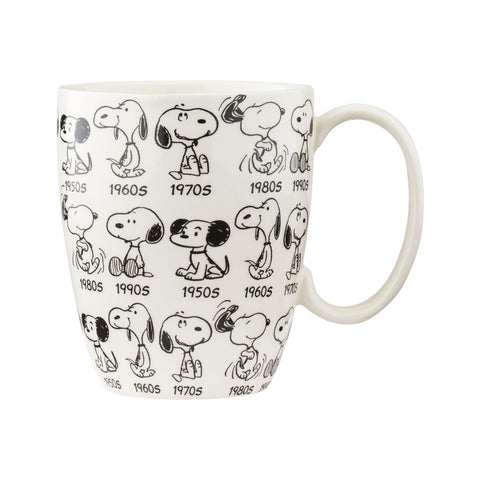 Department 56 Snoopy mug front view showing anniversary artwork and gift appeal