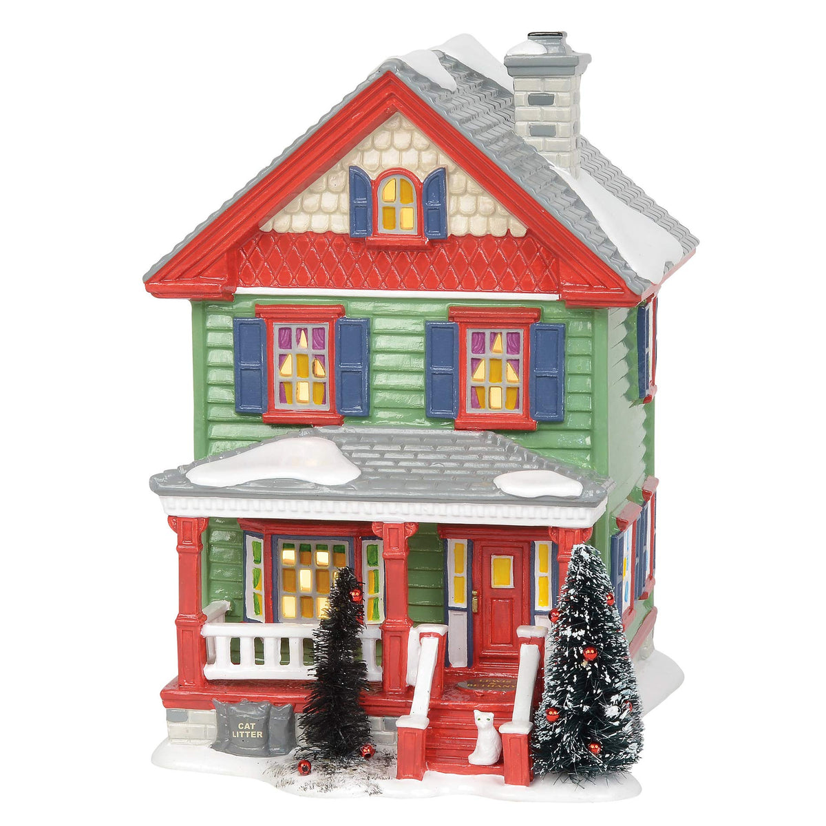 Department 56 Aunt Bethany's House front view showing painted details and scale benefit