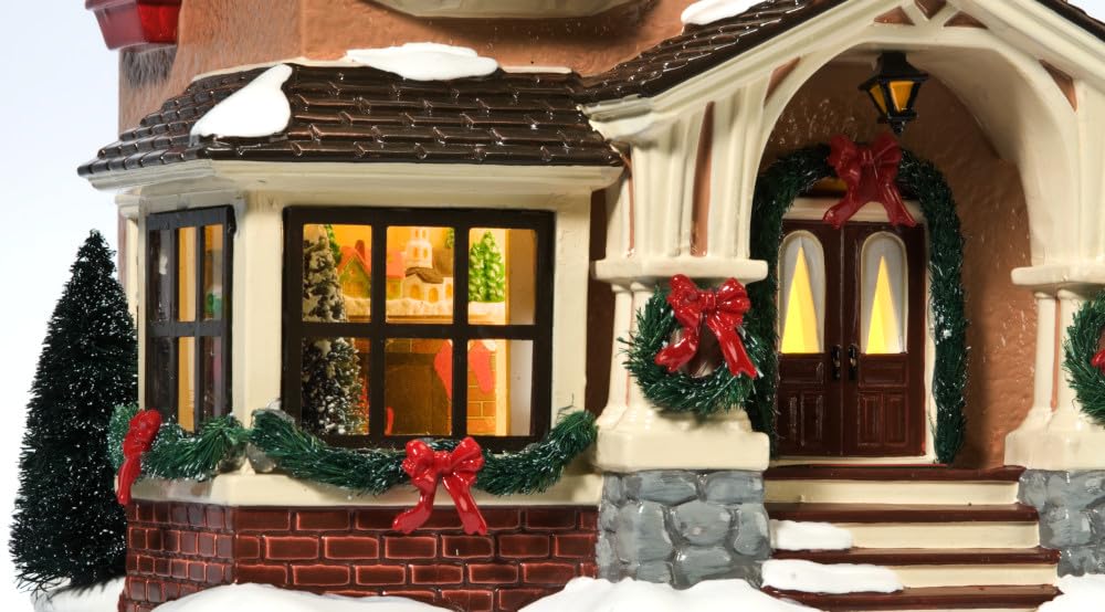 Department 56 interior detail revealing dinner table scene and charm