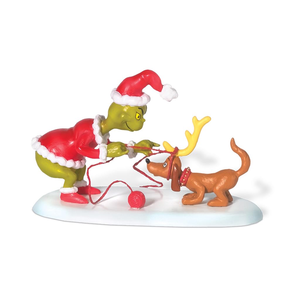 Department 56 Grinch figure front view showing playful pose and vibrant colors for display