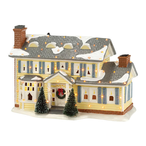 Department 56 Griswold Holiday House front view lit showing festive windows and curb appeal
