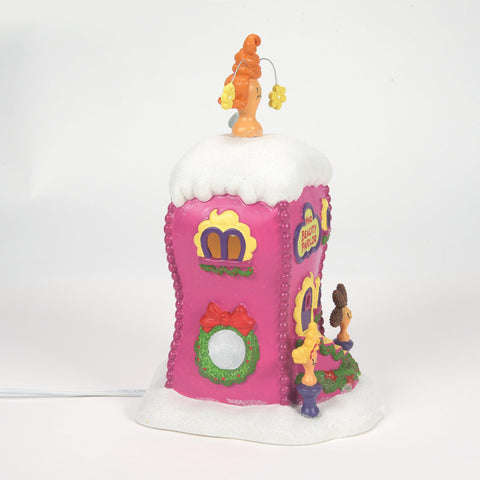 Department 56 label and cord detail demonstrating hand-painted finish and included lighting
