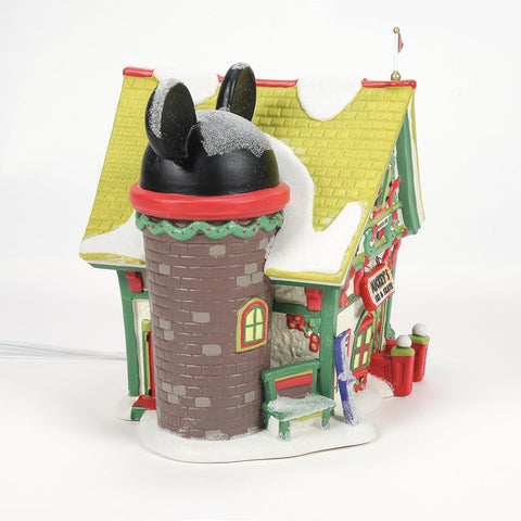 Department 56 scale comparison with figurine shows compact 6.5-inch size benefit