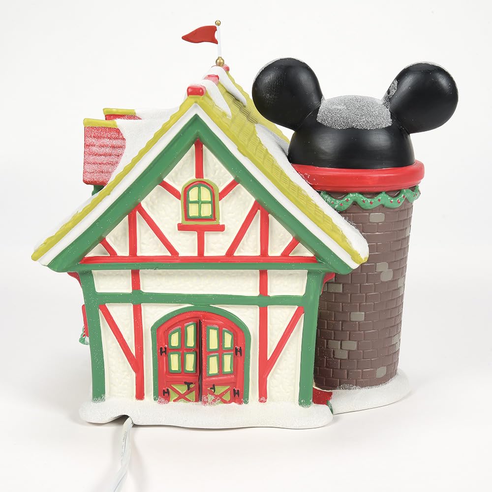 Department 56 close-up of chalet silo with mouse-ear detail for playful character