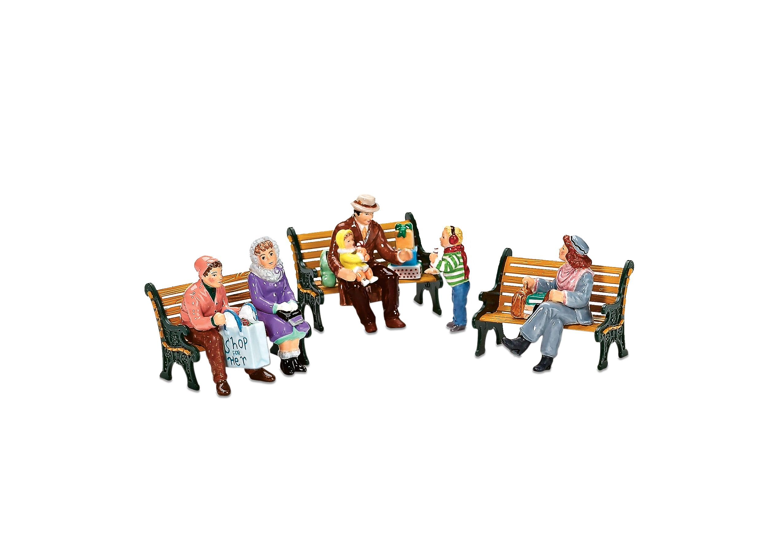 Department 56 seated people set front view showing vibrant colors and ready-to-display appeal