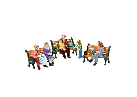 Department 56 seated people set front view showing vibrant colors and ready-to-display appeal