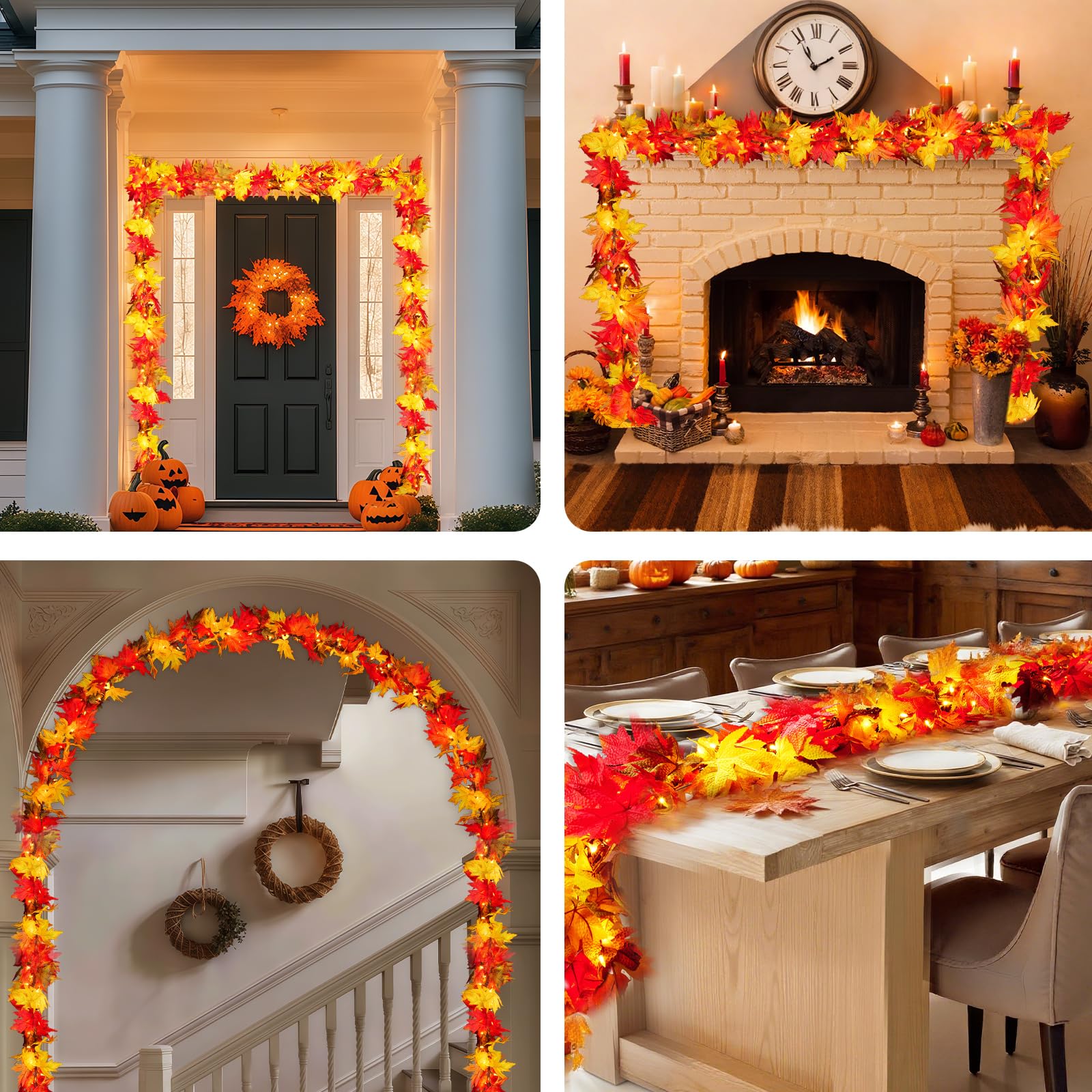DEPMEM wrapped around stair banister illustrating flexible vine and layered seasonal styling