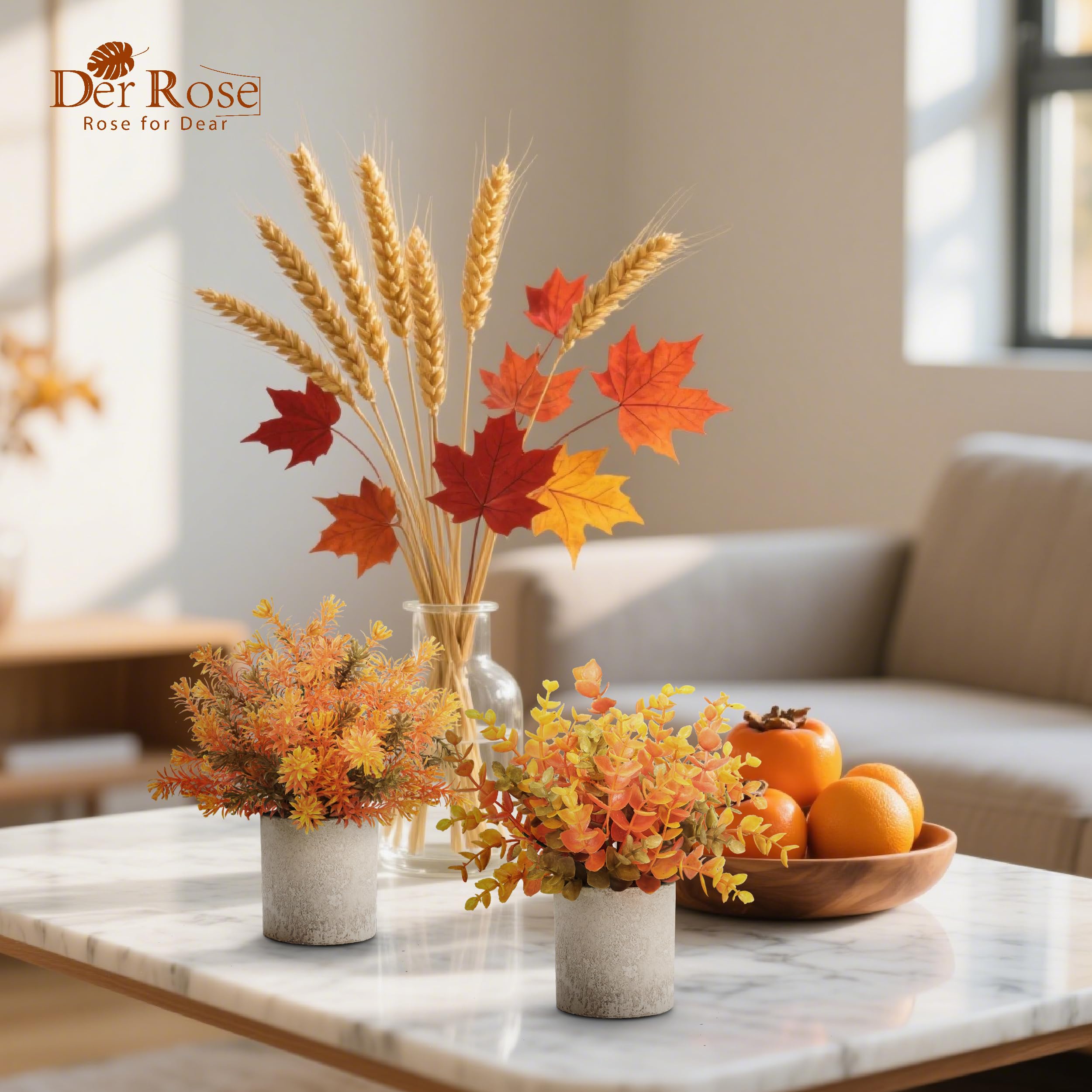 Der Rose trio styled on a table for easy seasonal centerpiece inspiration