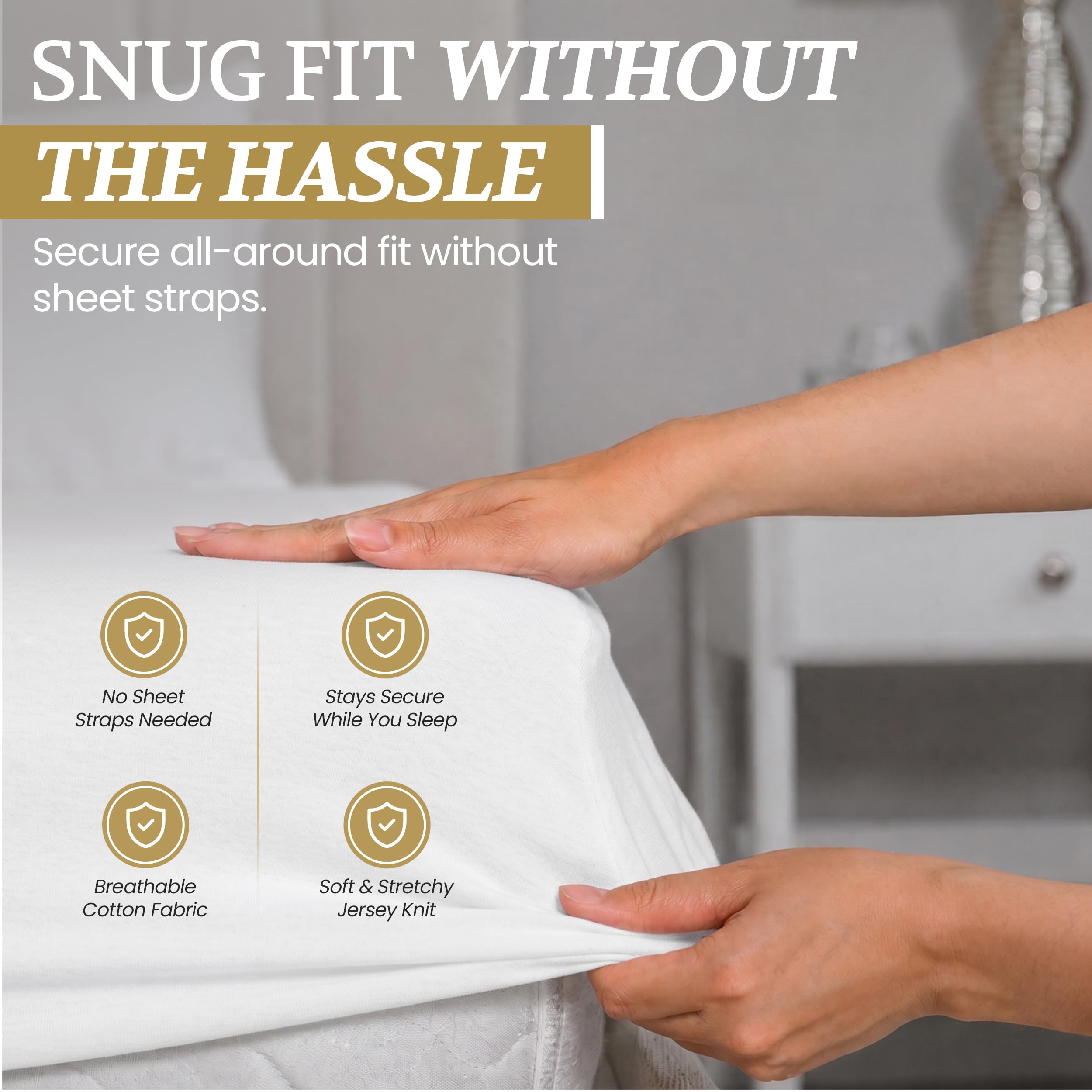 DESTINY CRESCENT flat sheet folded neatly highlighting smooth edges and easy care